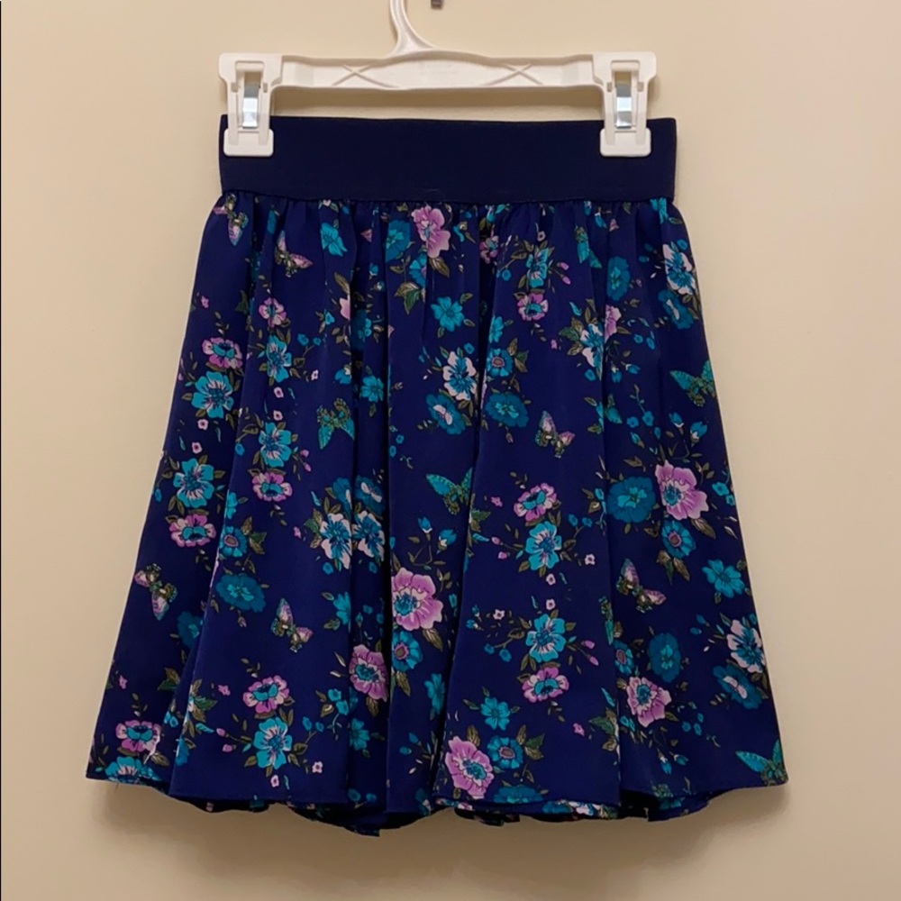Girls small floral silk skirt